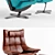 Natuzzi Re-Vive Quilted Chair: Italian Elegance Combined 3D model small image 2