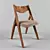 Modern Wood Kitchen Chair 3D model small image 1