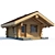 Cozy Log Cabin Sauna 3D model small image 1