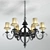 Black Metal Chandelier with Intricate Design 3D model small image 1