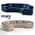 Fendi Casa Artu Round Sofa Set 3D model small image 1