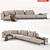 Modern Flexform Ettore Sectional Sofa 3D model small image 1