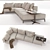 Modern Flexform Ettore Sectional Sofa 3D model small image 2