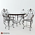 Elegant Wrought Iron Dining Set. 3D model small image 2