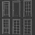 Six Pane Glass Wood Doors 3D model small image 3