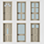 Beige Wood Doors with Pane Glass 3D model small image 1