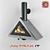 Stainless Steel Hanging Fireplace Antrax Joker 3D model small image 1