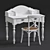 Elegant Brittany Desk & Provincial Chair 3D model small image 1
