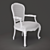 Classic Woven Armchair with Decorative Carvings 3D model small image 2