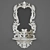Vintage White Mirror: Classic Charm for Your Space 3D model small image 1
