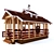 Cozy Wooden Gazebo with Weather Vane 3D model small image 2