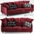 Velvet Corner Sofa 3D model small image 1