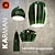 Sahara Green Ceramic Suspension Lamps 3D model small image 1