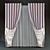 Elegant Grommet Drapes 3D model small image 1