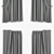 Geometric Cotton Curtains 3D model small image 3