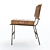 Rare Mathieu Matégot Chair: Brass & Leather, 1950s 3D model small image 2