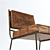 Rare Mathieu Matégot Chair: Brass & Leather, 1950s 3D model small image 3