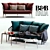 Title: B&B Italia ERICA Blue & Red Sofa 3D model small image 1