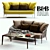 Modern Grey & Yellow Sofa Set 3D model small image 1