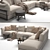 Flexform Zeno Sofa Bundle: Jiff Tables, Feel Good Pouf 3D model small image 2