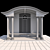 White and Dark Wood Arbour 3D model small image 3