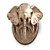 Golden Elephant Head Wall Decor 3D model small image 1