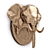 Golden Elephant Head Wall Decor 3D model small image 2