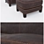 Elegant Briarwood Leather Loveseat 3D model small image 2