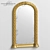 Handcarved Water Gilded Wall Mirror 3D model small image 3