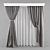 Title: Contemporary Window Drapes 3D model small image 1