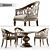 Elegant Melange Cambria Dining Set 3D model small image 1