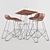 Sleek Wood Stools - Caimi Brevetti_Set 3D model small image 2