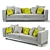 Modern 2-Seater Sofa: Marac ZANZIBAR 3D model small image 1