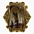 Elegant Baroque Golden Mirror 3D model small image 1