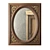 Elegant Carved Oval Mirror 3D model small image 1