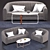 Modern Sofa and Table Set 3D model small image 1