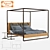 Elegant Ashwood Four-Poster Bed 3D model small image 1