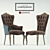 Elegant Carpanese Chair & Armchair 3D model small image 1