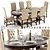 Elegant Pottery Barn Dining Set 3D model small image 1