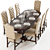 Elegant Pottery Barn Dining Set 3D model small image 2