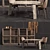 Innovative HENGE Set: Stone Table, Q-Case, Tubular Light, June Chair 3D model small image 2