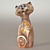 Playful Feline Figurine for Home & Garden 3D model small image 1