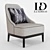 LuxDeco Sylvia Armchair - Customizable Upholstery Options 3D model small image 1