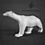 Majestic Pompon Polar Bear Sculpture 3D model small image 1