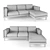 West Elm Dekalb Leather Sectional 3D model small image 2