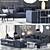 Luxury Furniture Set: Chester Bench, Ennis Rug, Stanley Armchair, Elis Sofa & More 3D model small image 1