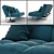 "Stacy" Extendable Sofa & "Play" Side Table Set 3D model small image 2