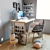 Scandinavian Style Wicker Chair Desk 3D model small image 1