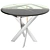 Modern Gray Glass Top Folding Table 3D model small image 1