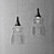 Glass and Metal Suspension Lamp 3D model small image 1